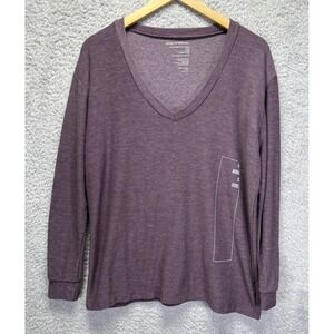 Good hYOUman Womens‎ Purple M/L Pullover V Neck Top The World is Ours USA Cozy